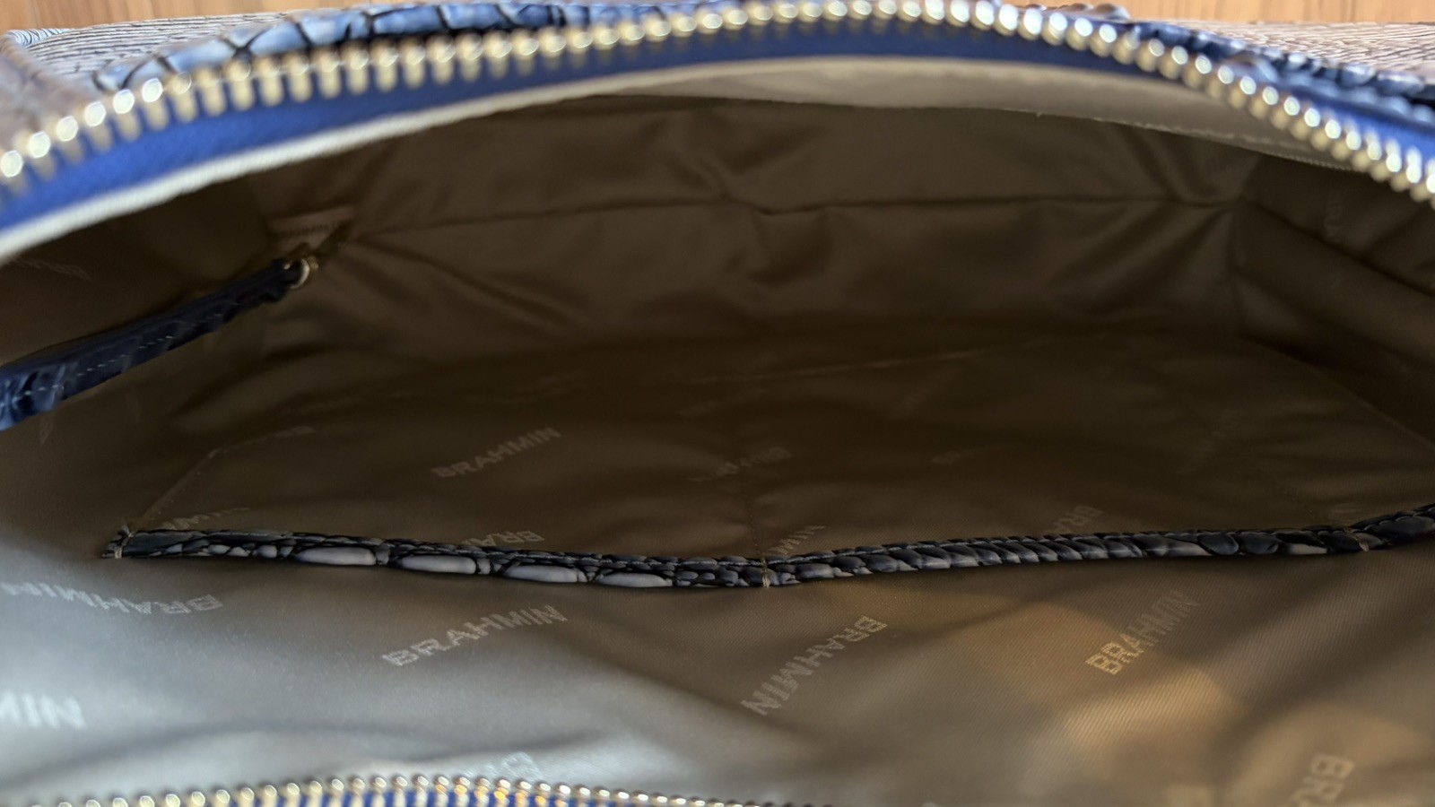 Brahmin Amira Bellbottom Blue Ombre Embossed Melbourne Shoulder Bag
