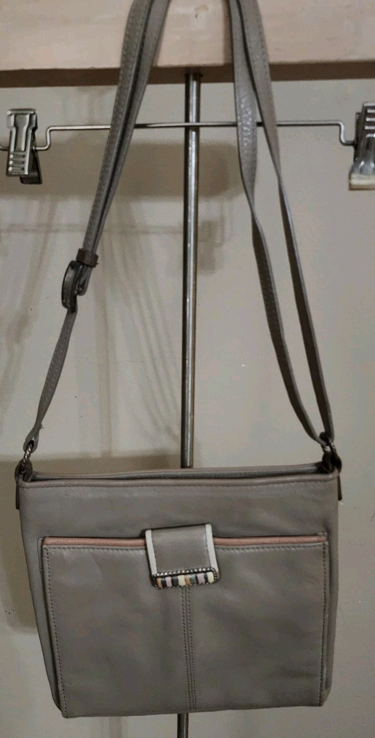 Brighton Crossbody Stone Accent Handbag Beige Handle Medium Queen of Love