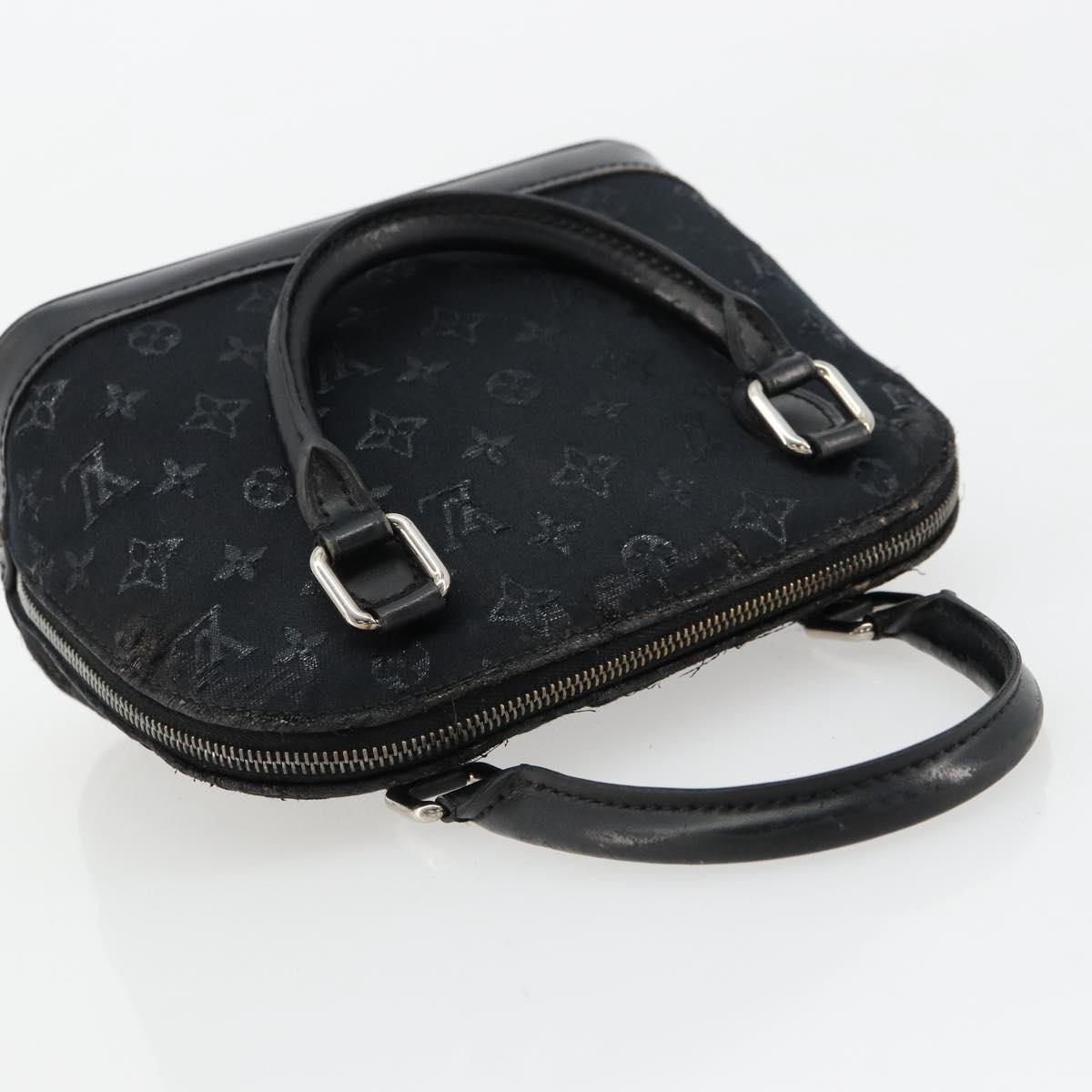 LOUIS VUITTON Monogram Satin Little Alma Hand Bag Black M92146 LV Auth bs35176