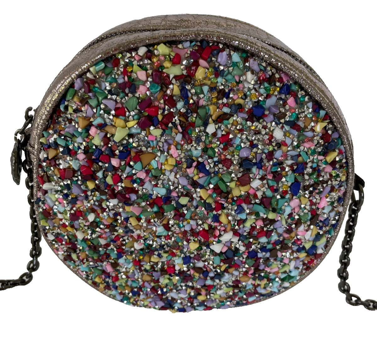 Betsey Johnson ROCK CANDY Multicolored 7.5″ Round Crossbody Purse