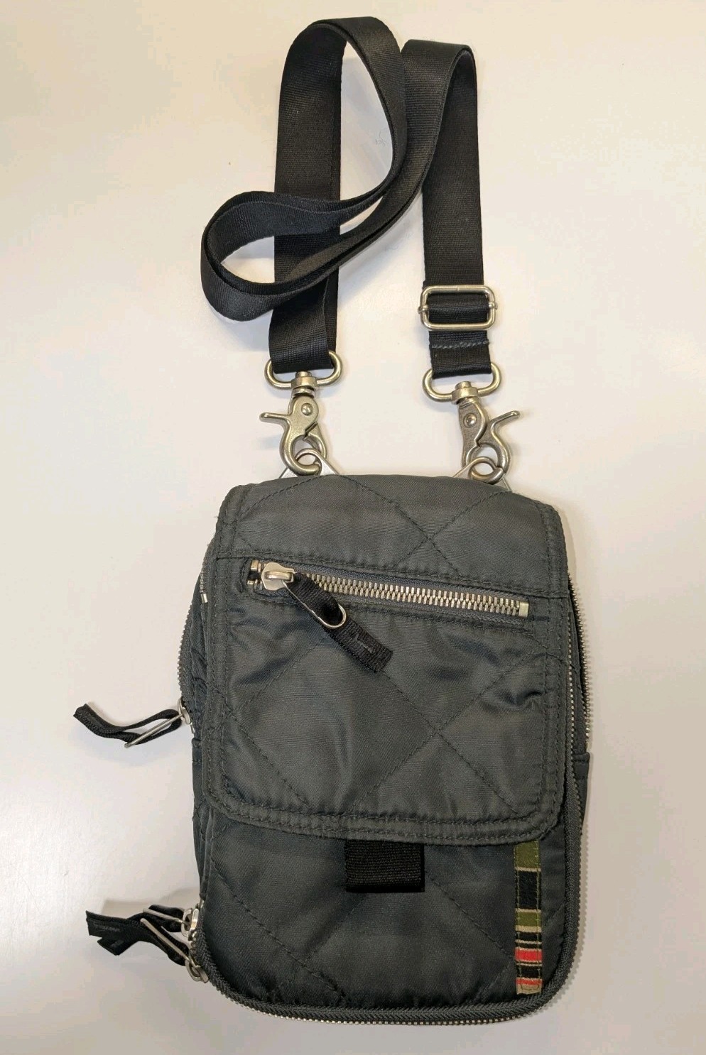 VTG 2000s Triple 5 Soul 555 Blue Black Nylon Crossbody Travel Bag Streetwear Uni