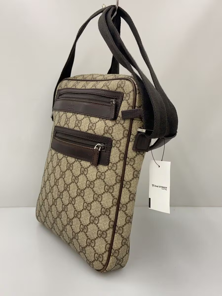 GUCCI Shoulder Bag Leather BRW All Over Pattern 92551 002122