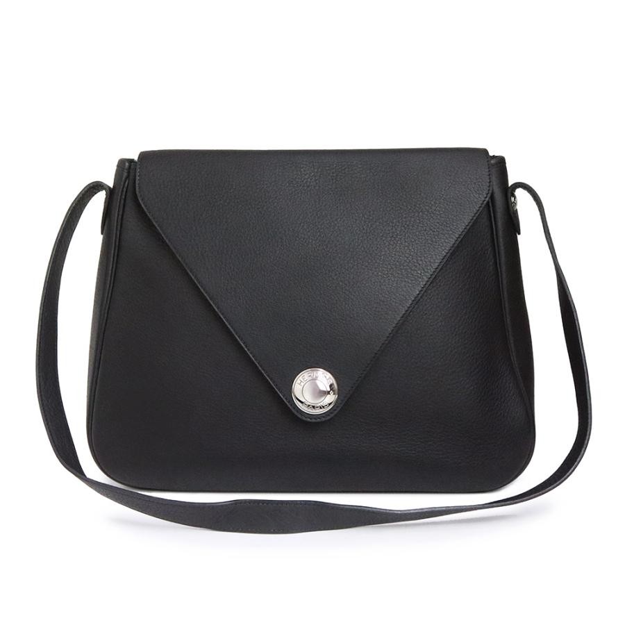 Hermes Christine Shoulder Bag Black Taurillon Clemence Leather Z Stamp Ladies 99