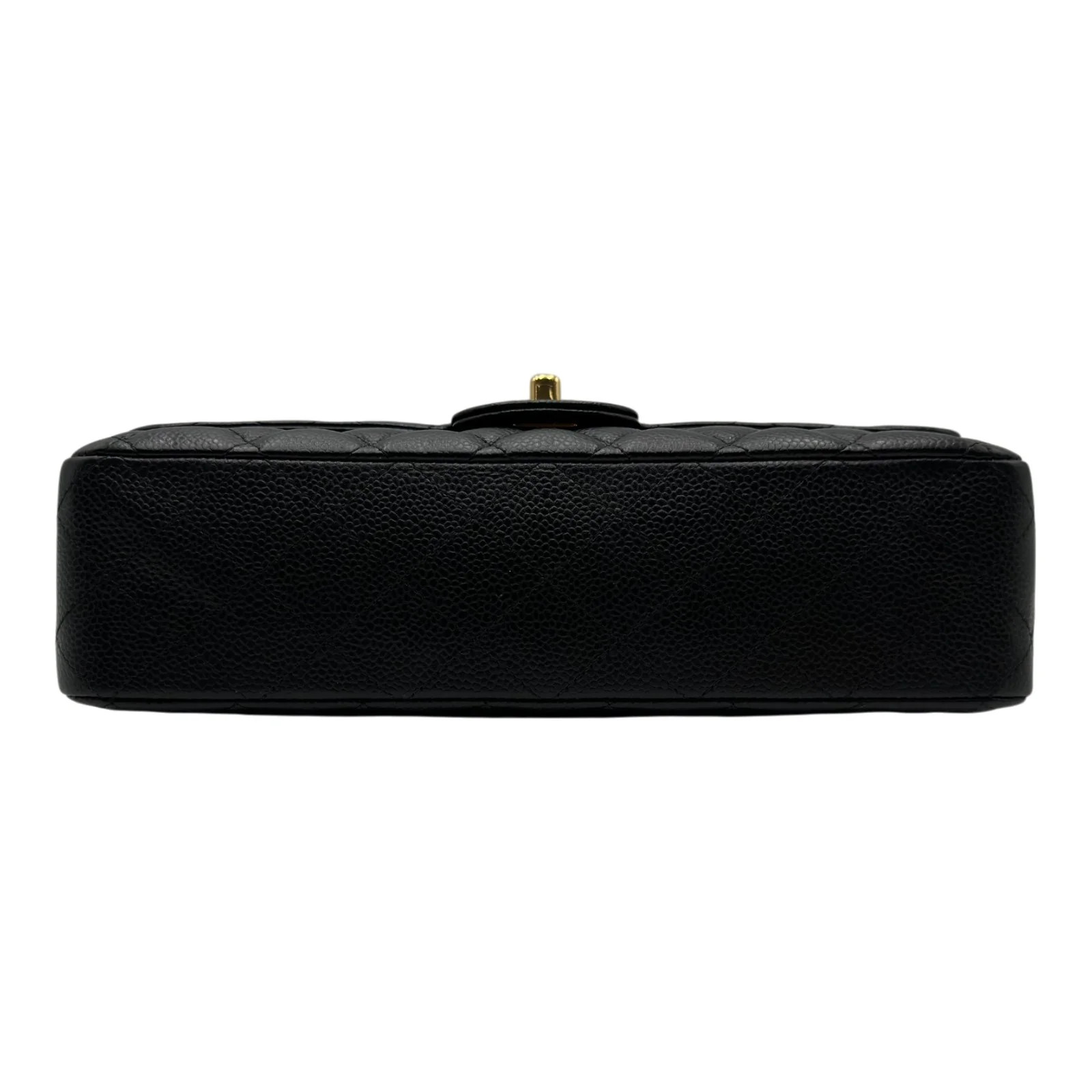 CHANEL Matelassé 25 Black Caviarskin Shoulder Bag #OKB8181