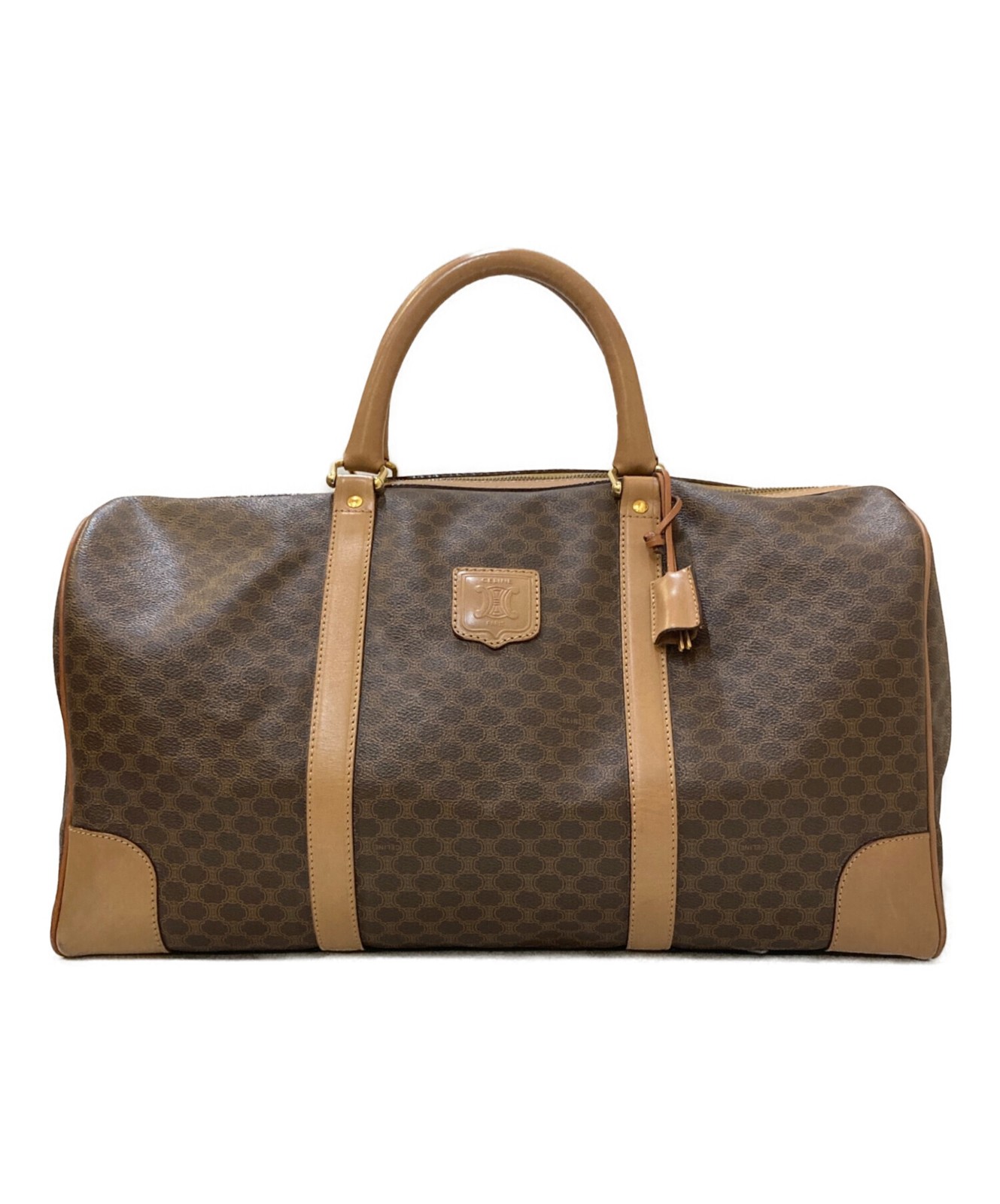 Celine Macadam Boston Bag M13 Brown Women’s with Key #TFB6514