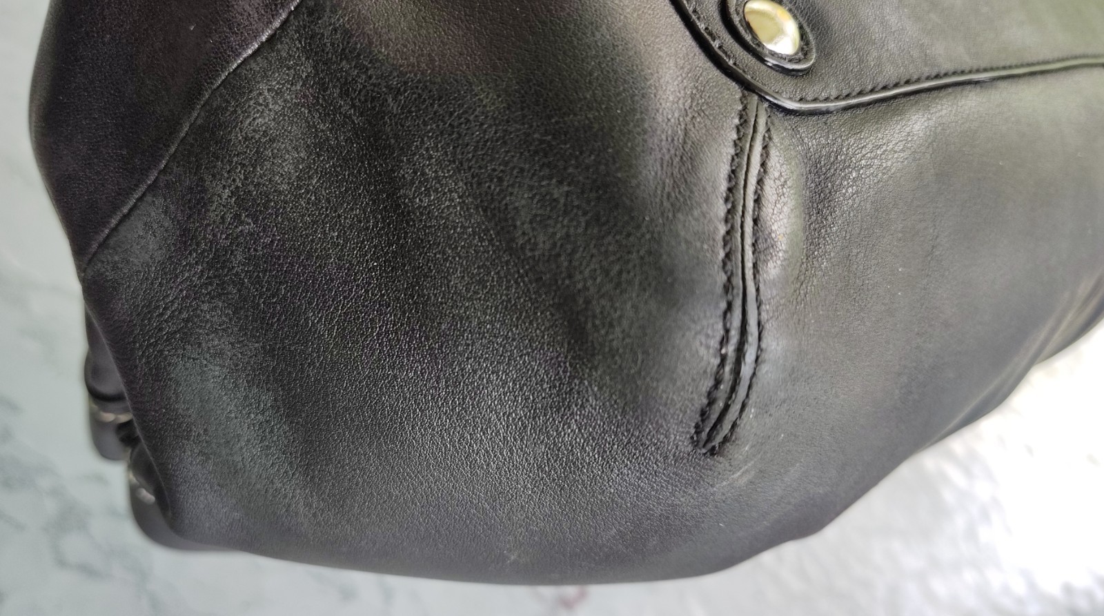 Coach LARGE F13732 Vintage Soho Black Pleated Leather Shoulder Bag
