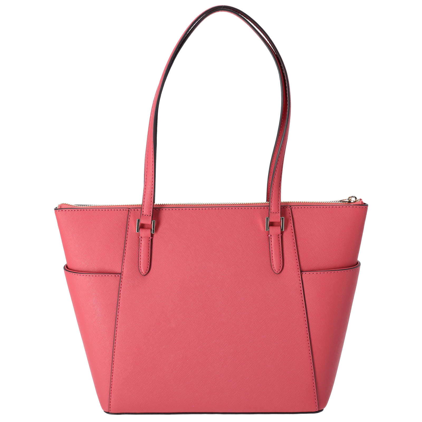 Michael Kors Charlotte Large Top Zip Leather Tote Light Berry Sorbet Pink
