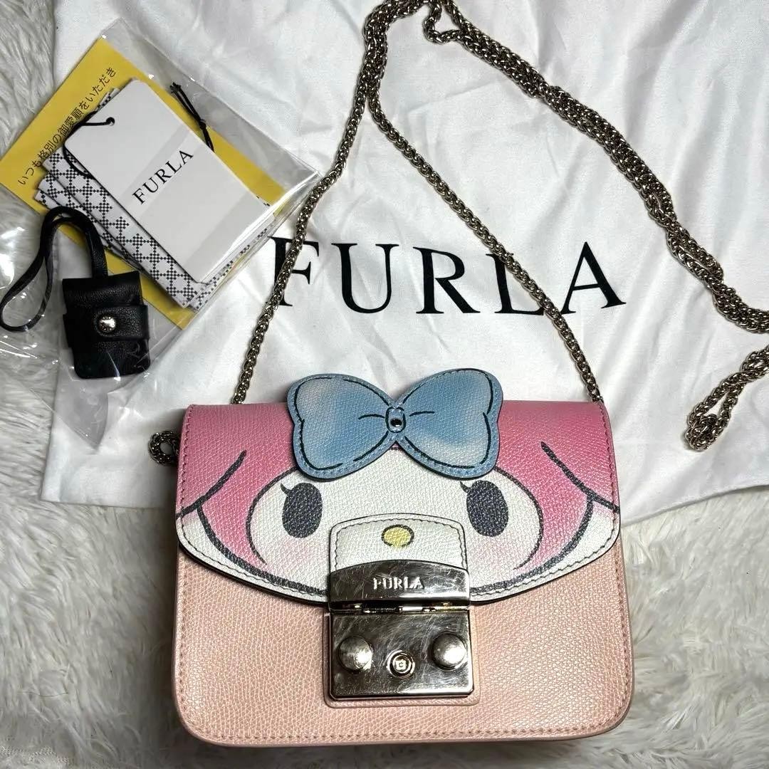 FURLA My Melody Sanrio Collaboration Pink Chain Shoulder Bag | From JAPAN