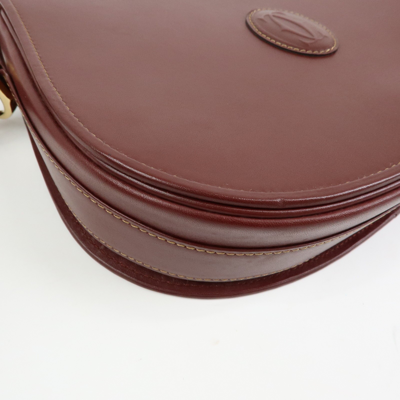 Cartier Must de Cartier Leather Shoulder Bag Crossbody Bag Bordeaux Used F/S