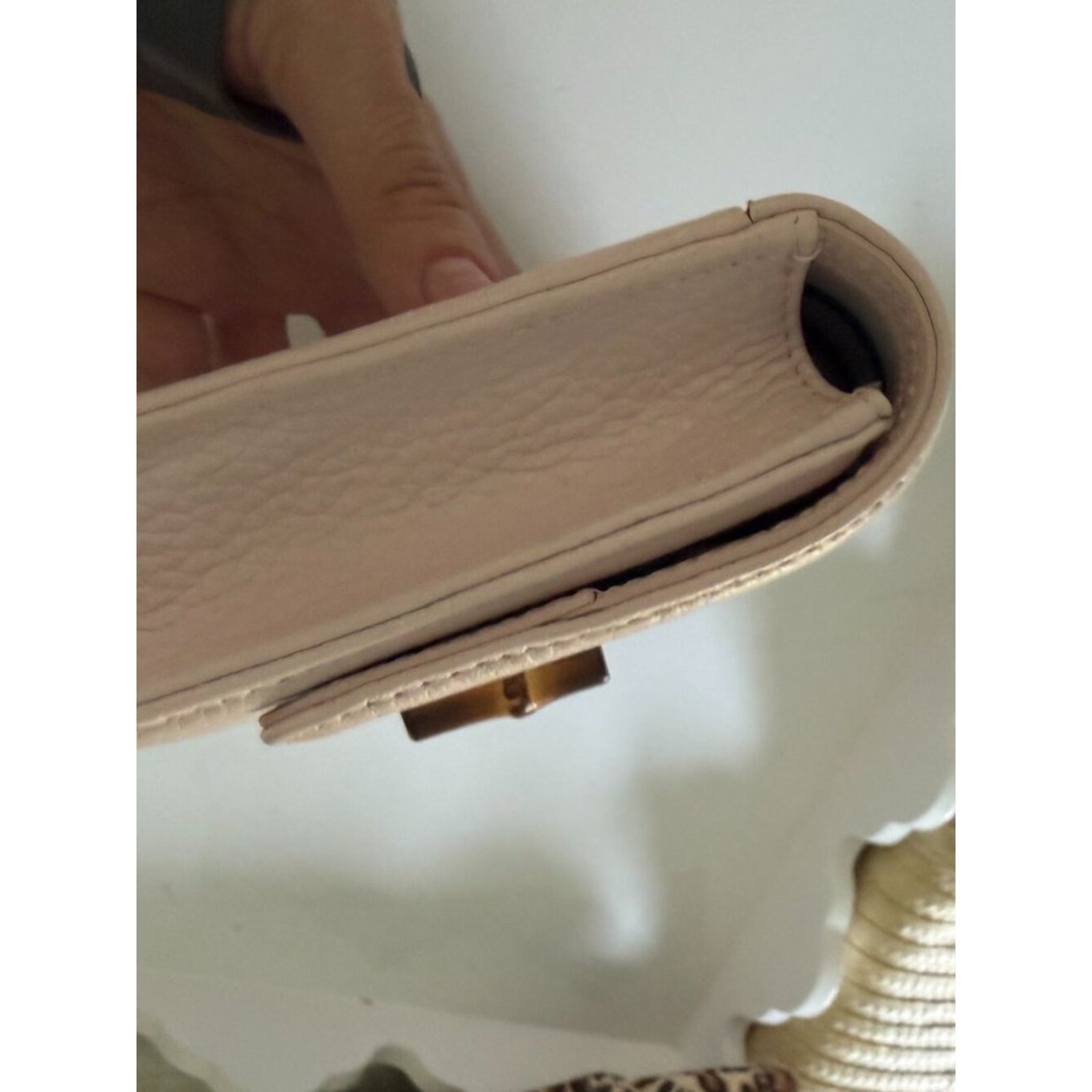 Mark & Graham Emily Bamboo Leather Convertible Clutch in Blush