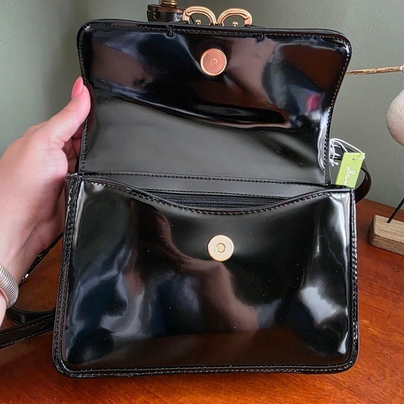 Sam Edelman Christy Convertible Shoulder Black Patent Bag NWT