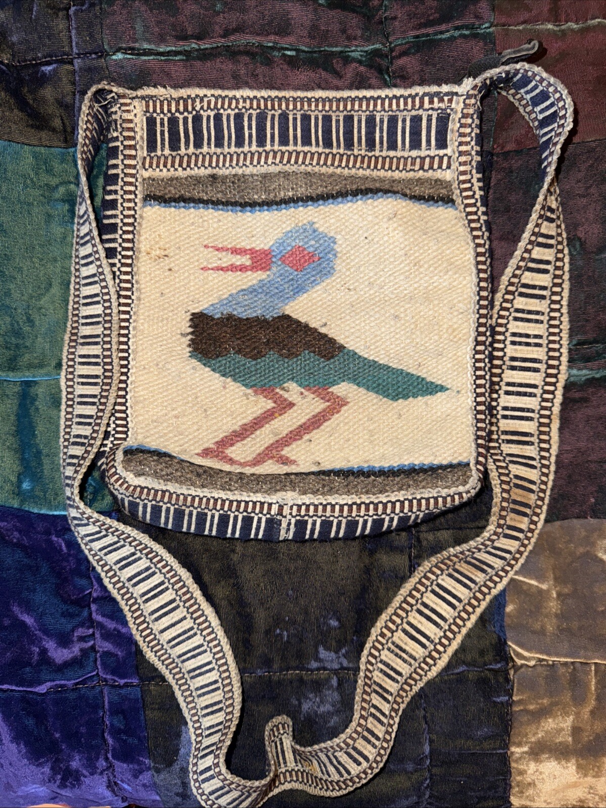 Artisan Made Boho Hand Woven Purse Wool Crossbody Bag Ecuador
