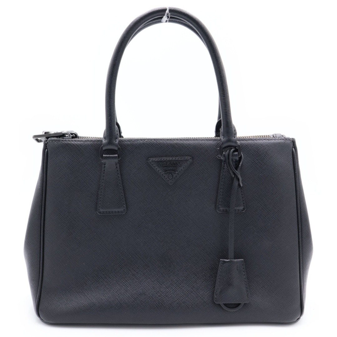 PRADA Galleria Saffiano Leather 2 Way Handbag Shoulder Bag Black 1BA863 Used e55