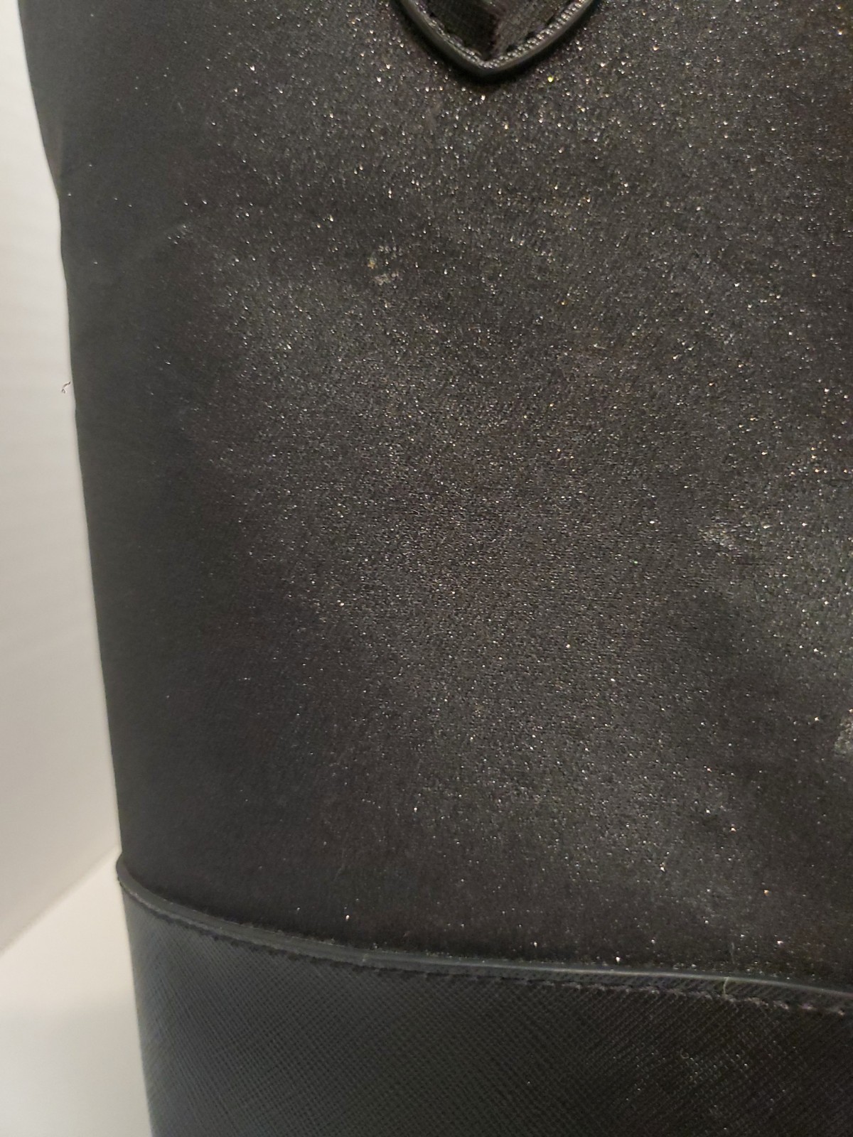 Kate Spade Lola Joeley Black Glitter Penny Double Handle Large Hand Bag