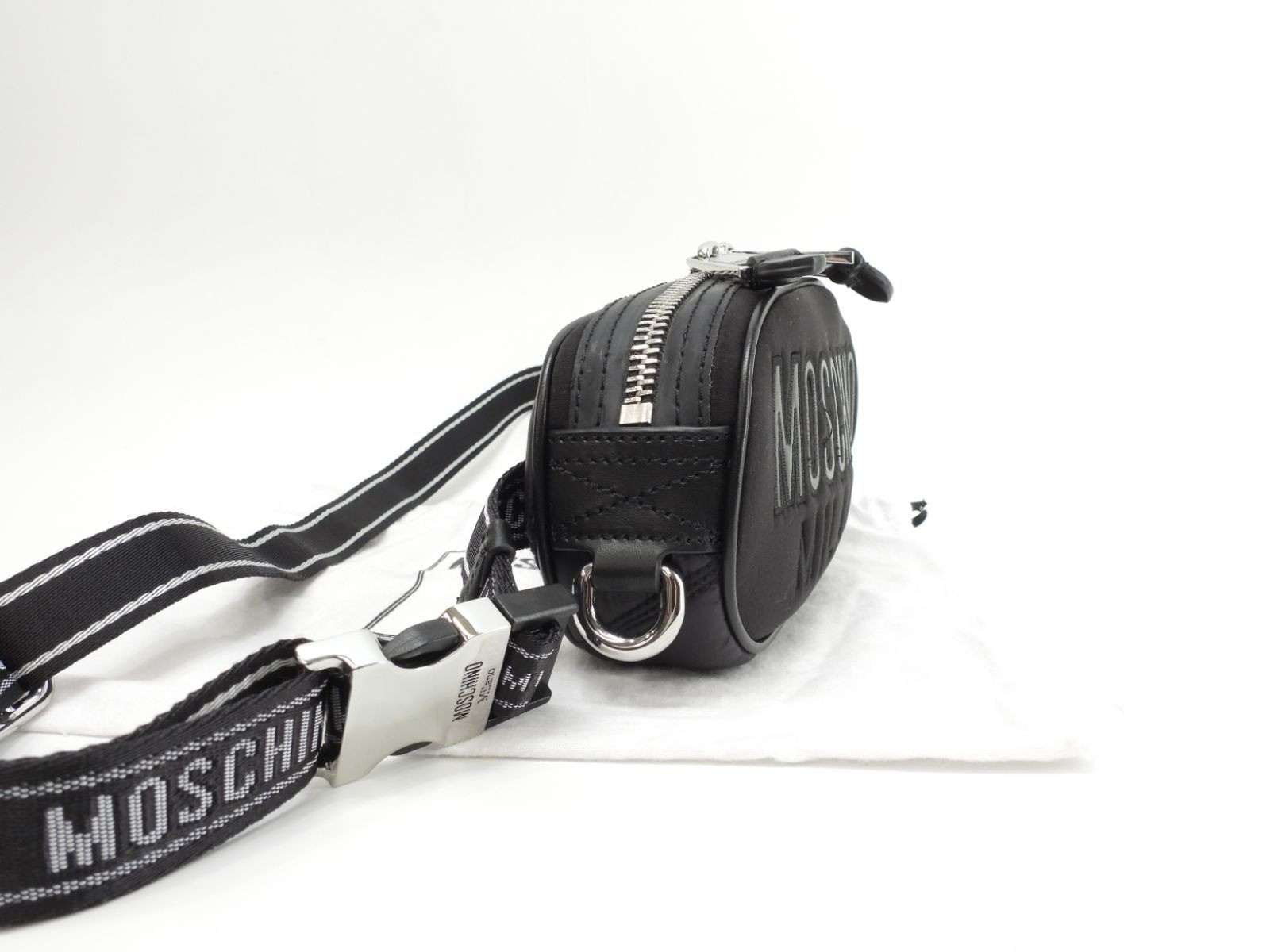 Moschino belt bag nylon black body bag 7*4.1*2.1 inch