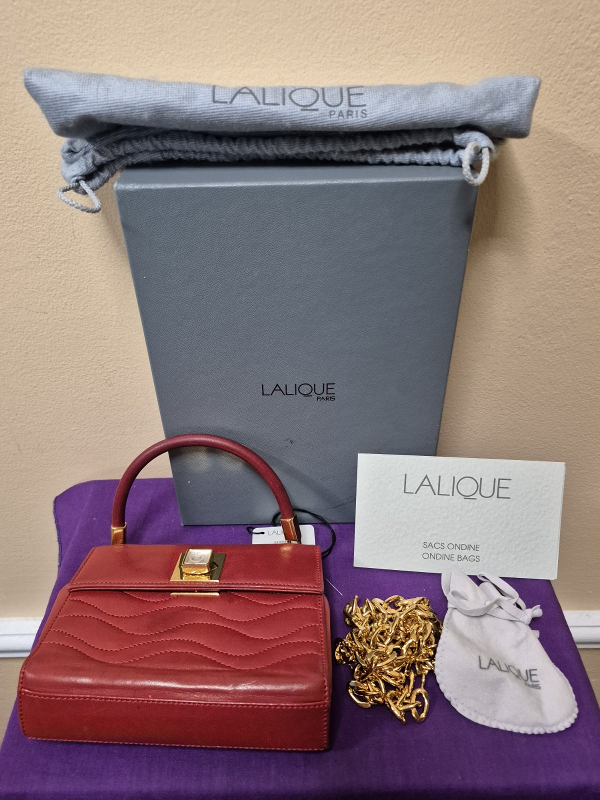 Lalique SACS Ondine Red Handbag