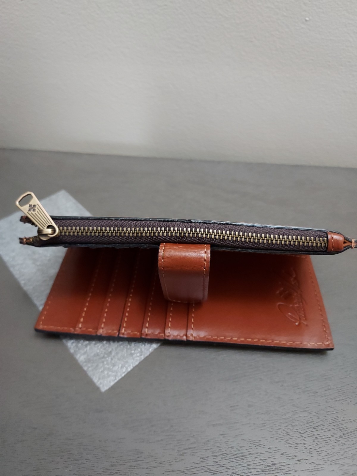 Patricia Nash Nazari Antique Rose Print RFID Bifold Leather Wallet.
