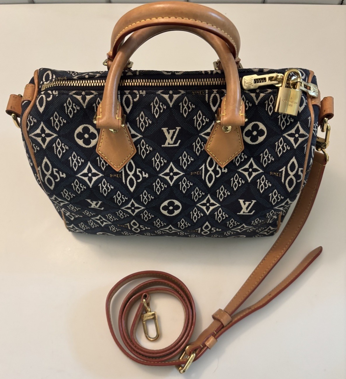 Louis Vuitton Jacquard Since 1854 Speedy Bandoulière 25” Special Edition RARE