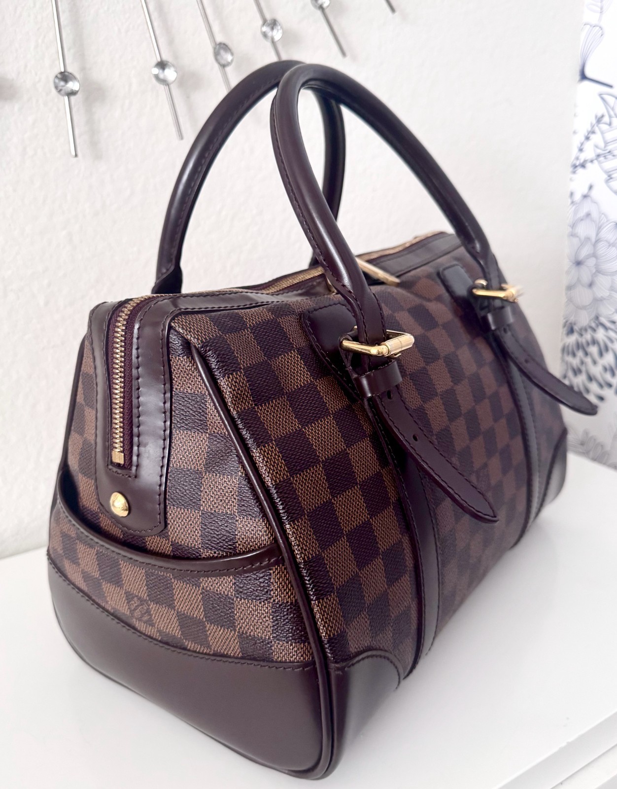 AUTHENTIC LOUIS VUITTON Berkeley Damier Ebene Satchel Bag-EXCELLENT Condition