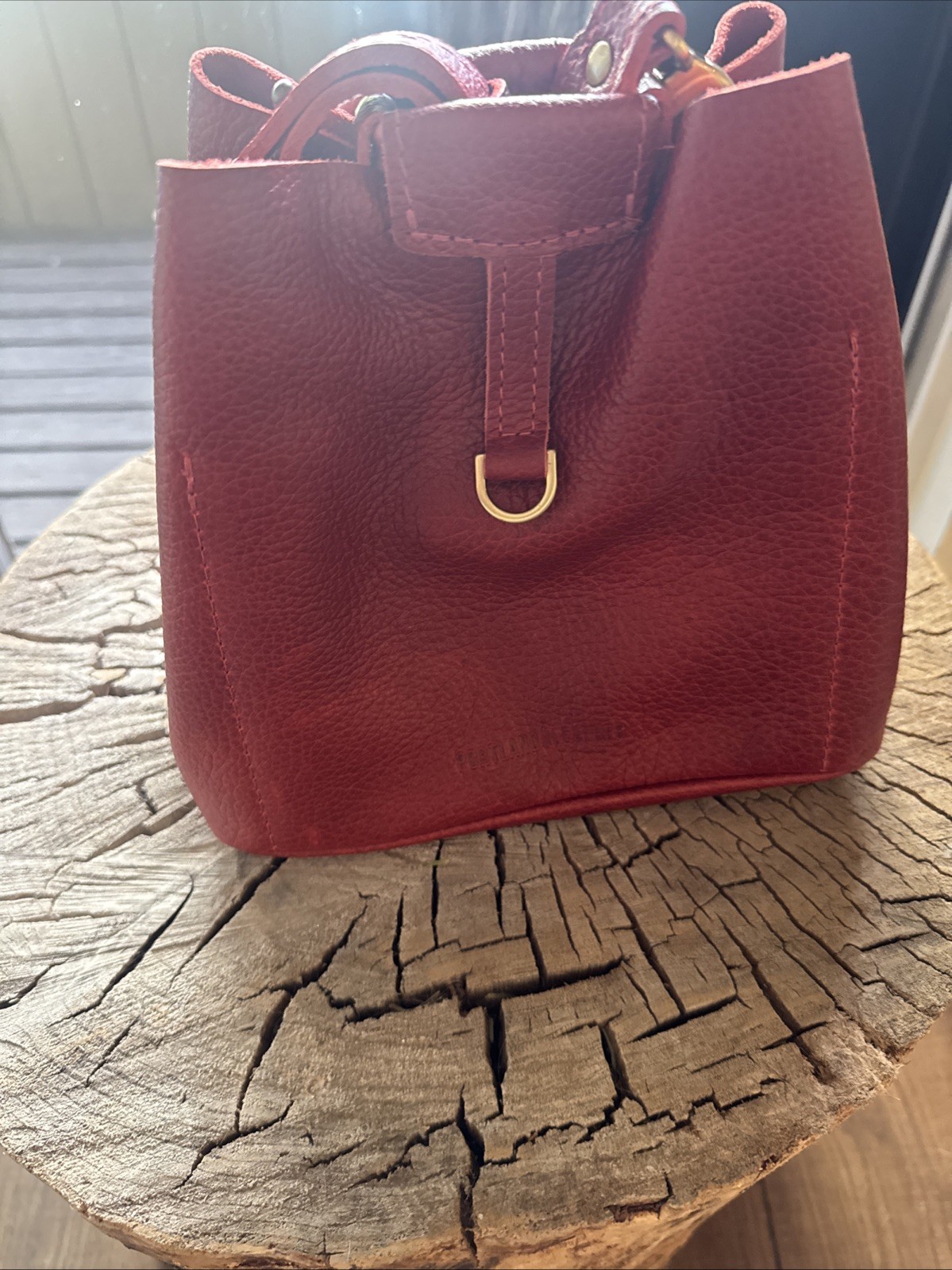 Portland Leather Goods Firefly Bucket NWT Small Chili Red $148 New!