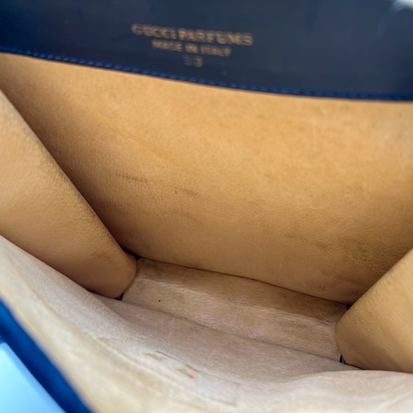 Vintage Gucci Sherry Line Suede Leather Shoulder Bag Navy Blue Authentic