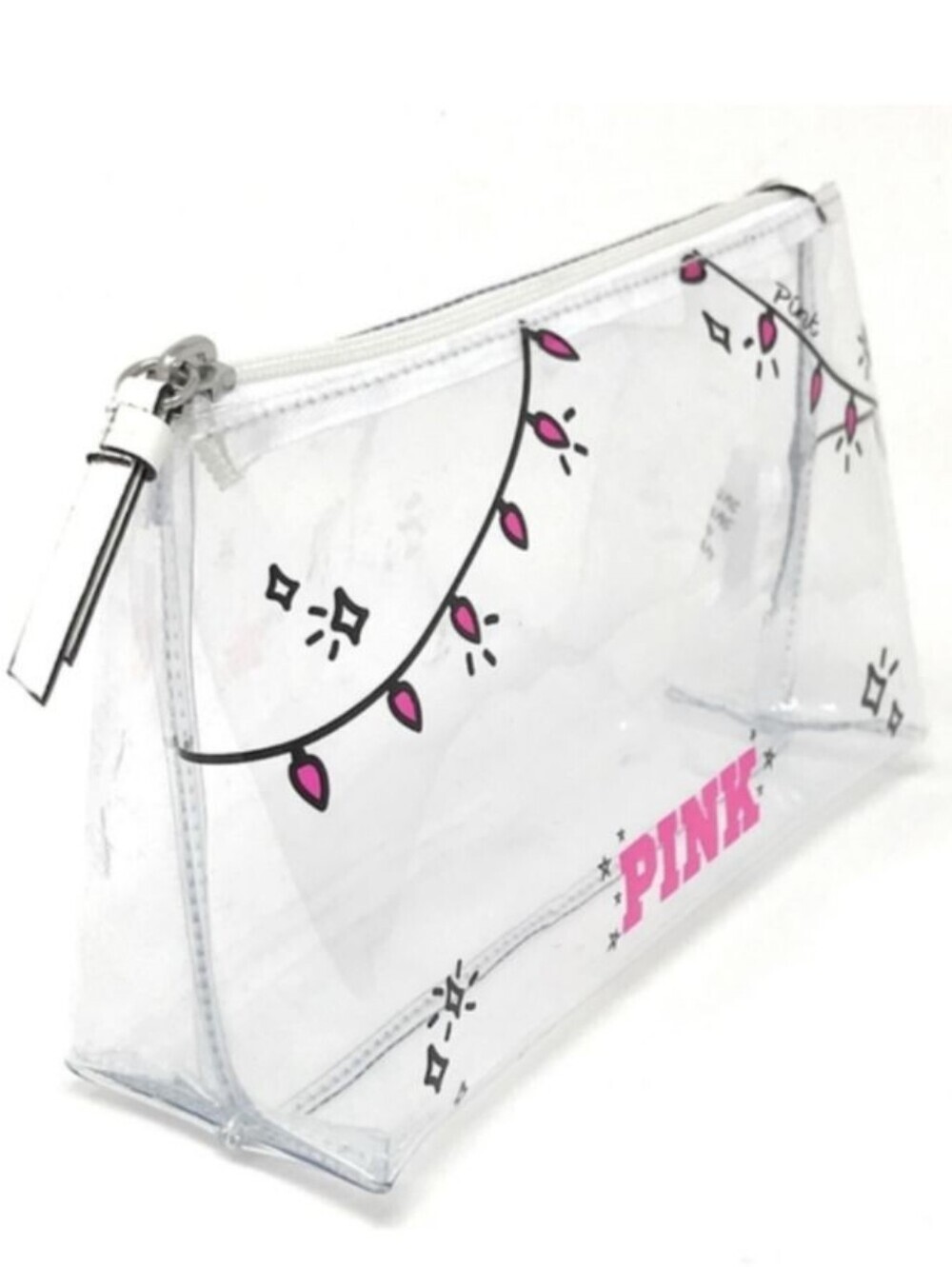 Victoria’s Secret PINK Holiday Lights Clear Makeup Bag