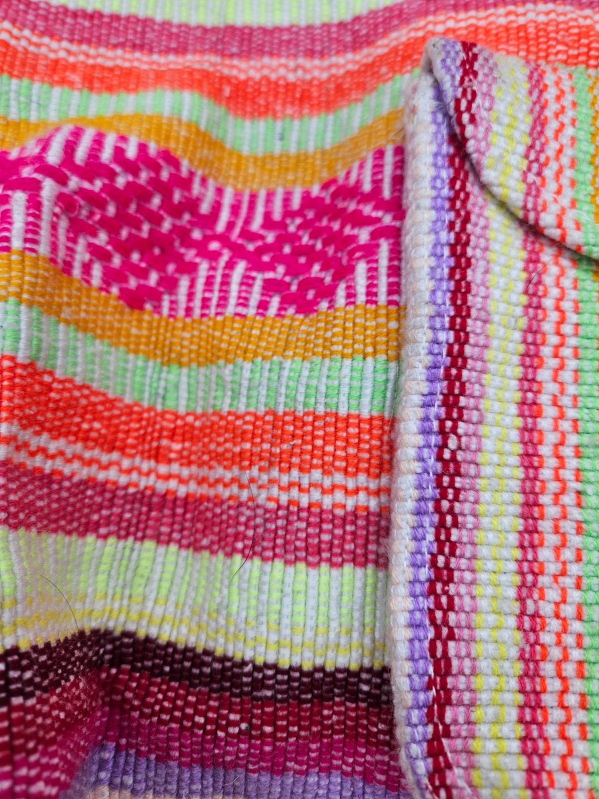 PINZON Woven Striped Backpack Colorful Hippie Boho Drawstring Travel Bag