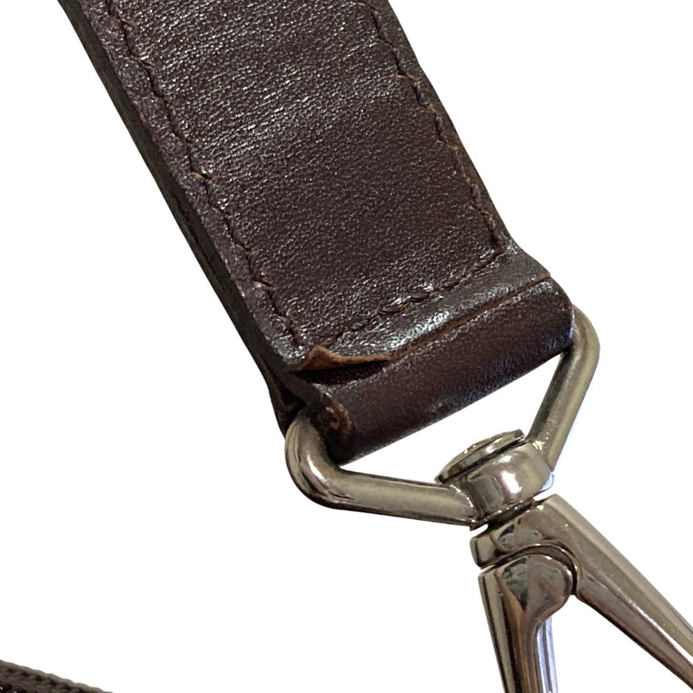 HIROFU Leather Semi-Shoulder Bag Brown Women USED