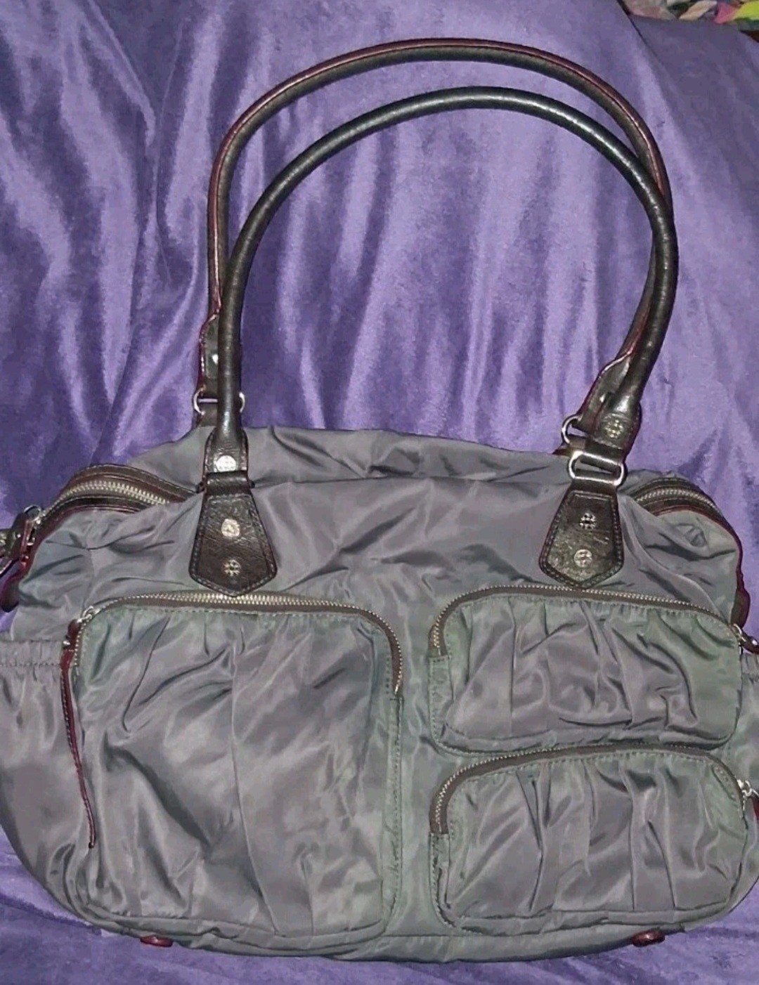 Vtg MZ Wallace Belle Bedford Nylon Lg Multi Pocket Travel Tote 2nd Chance Bag