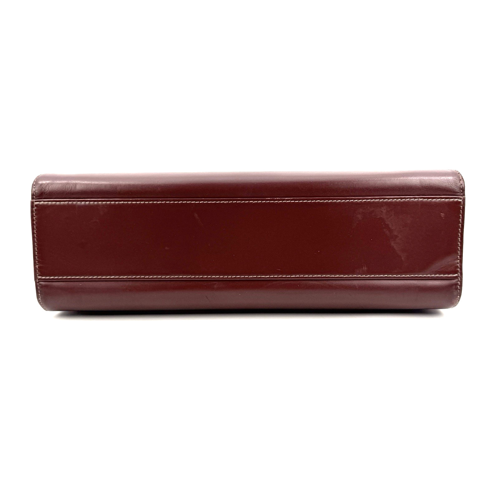 Cartier Hand Bag Must Line Bordeaux Leather Red Authentic