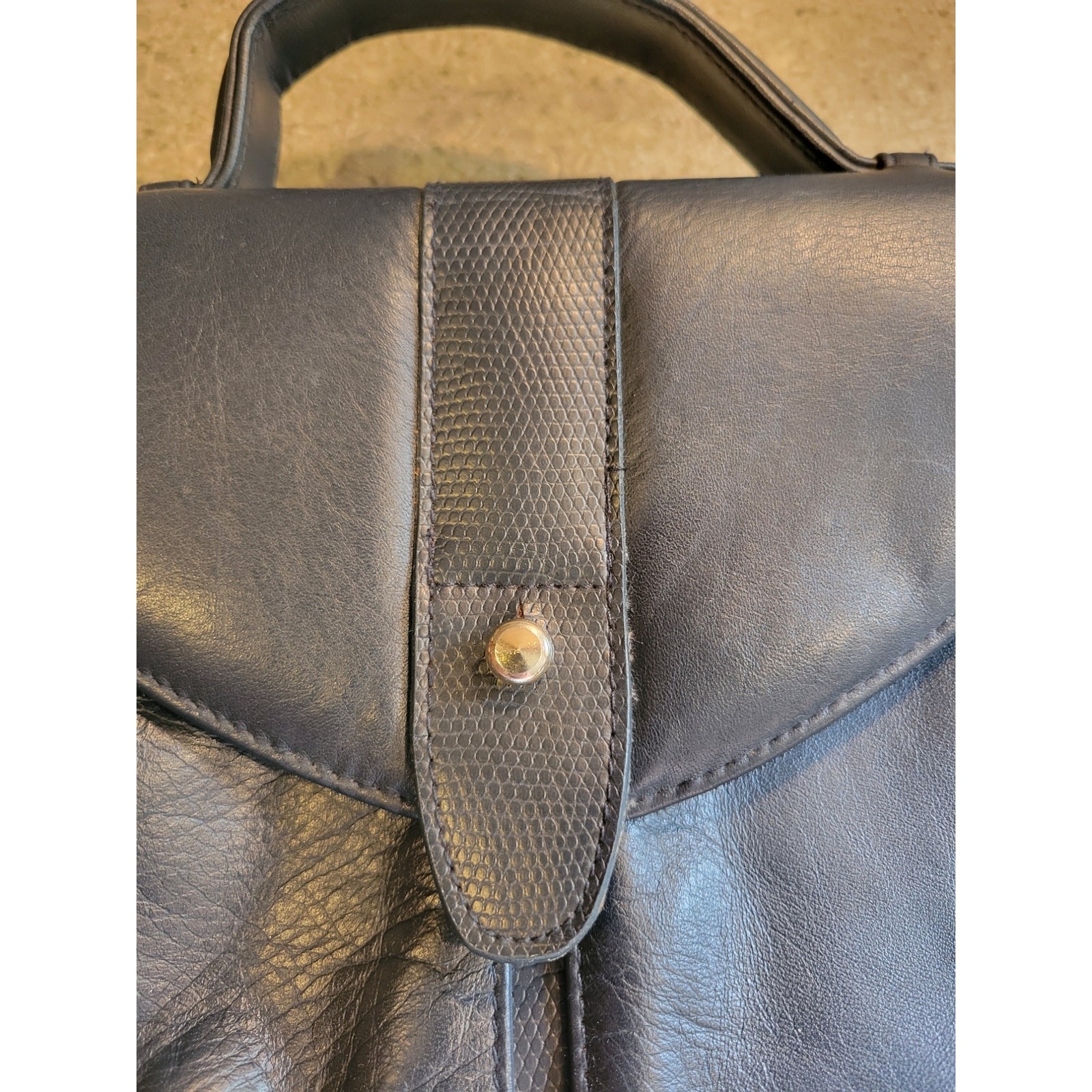Kathy Lee Collection Black Leather Purse Handbag Crossbody 9×10 adjustable strap