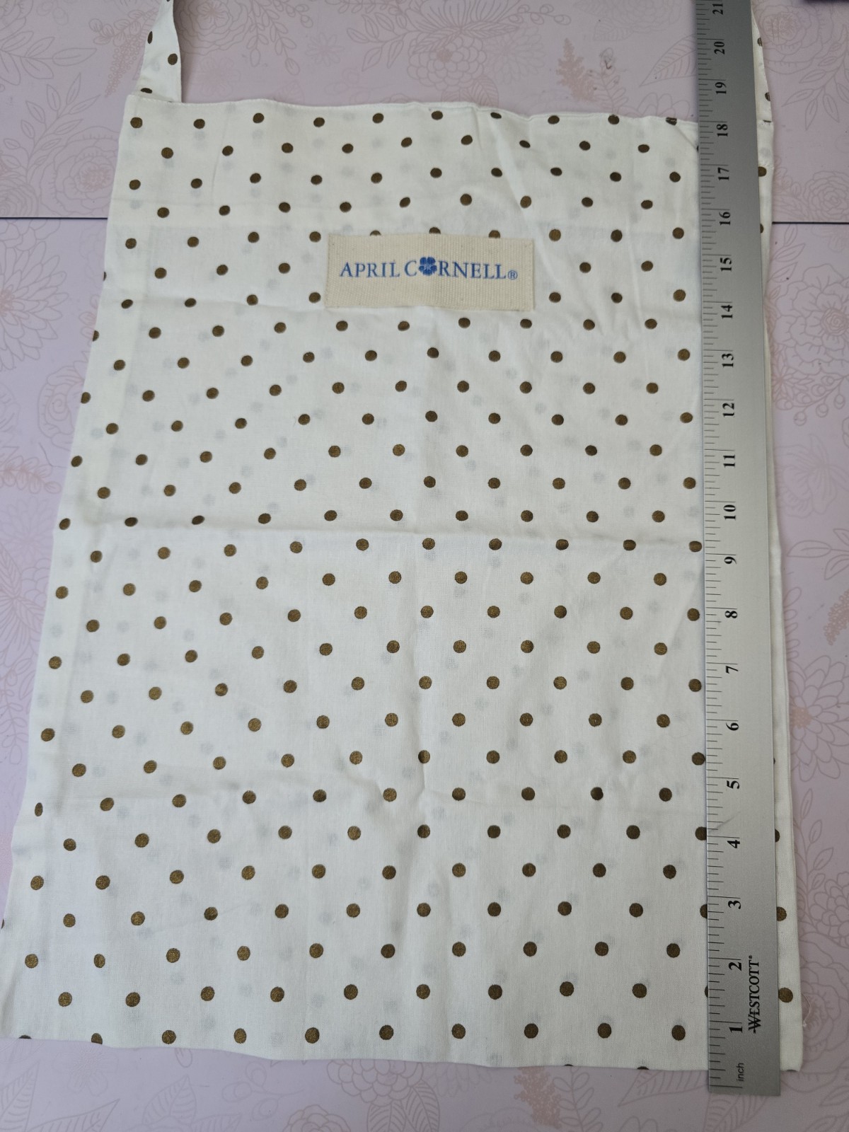 🌸 April Cornell Tote Bag Market Shopping Cream/Bronze Polka Dots Boho