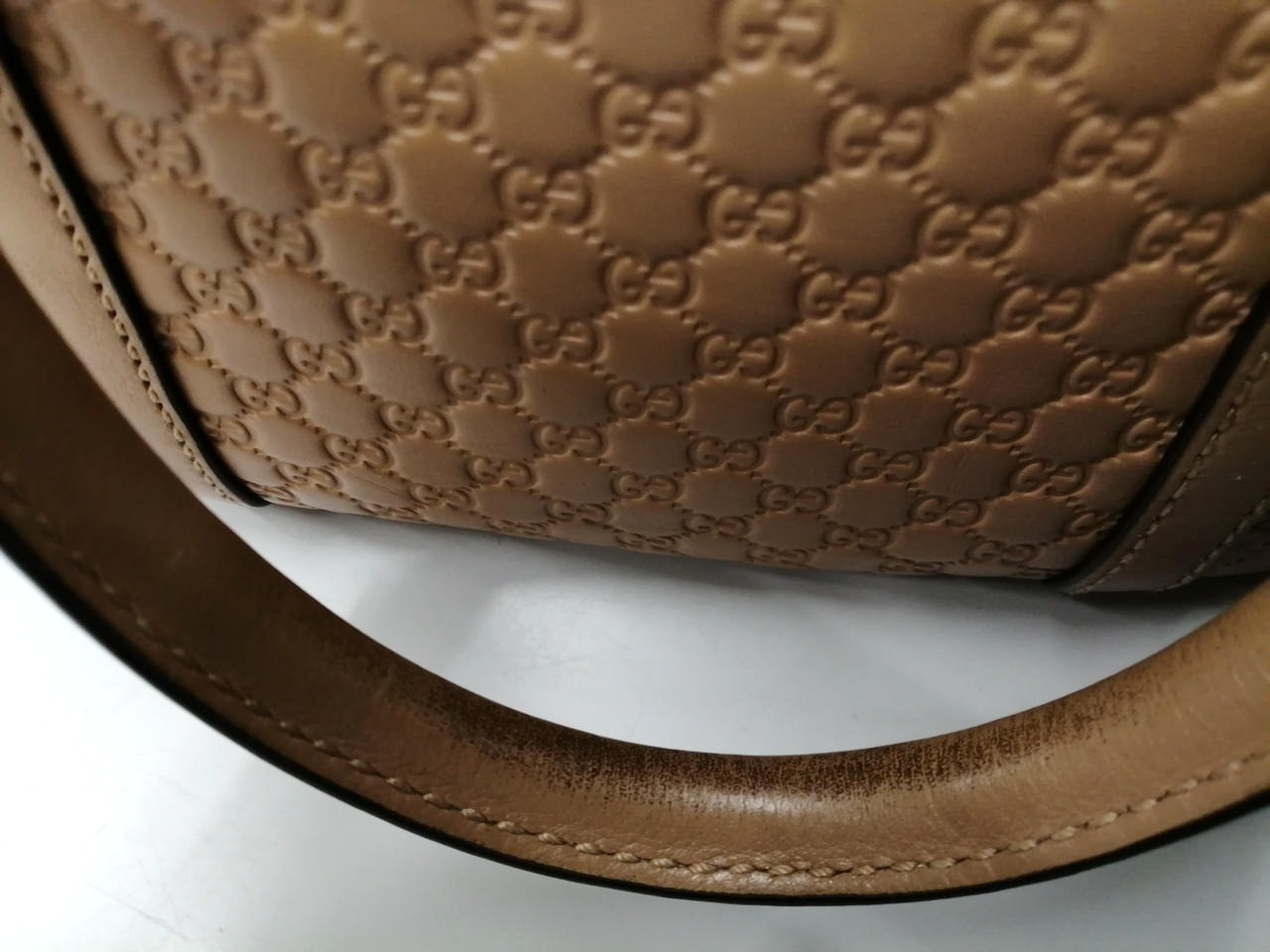 GUCCI GG Micro Guccissima Handbag Shoulder 2way Bag Leather Brown women