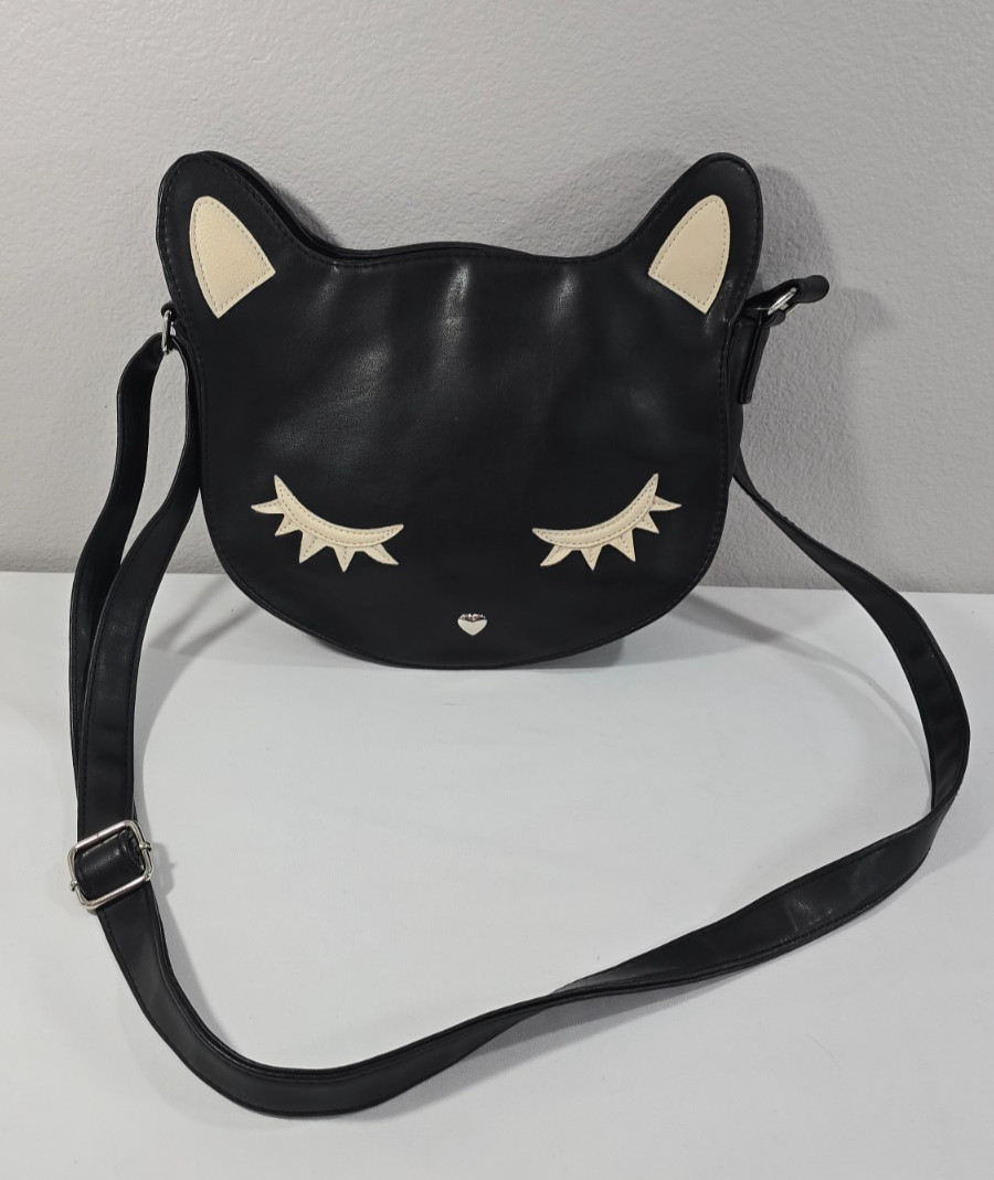 Torrid black crossbody Black cat kitty purse sling bag soft girl punk emo