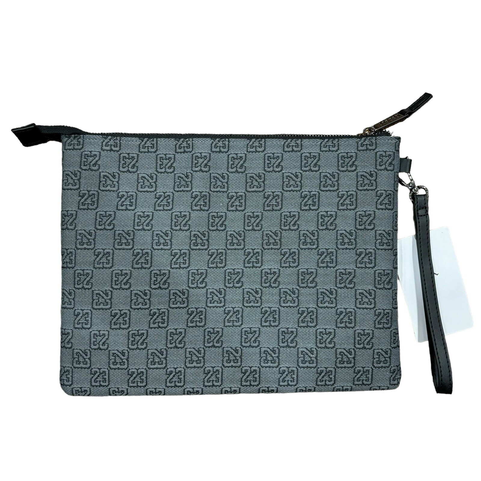 Air Jordan Monogram Black Gray Pouch Purse Clutch Wristlet Bag, NWT MM0897-G9Q