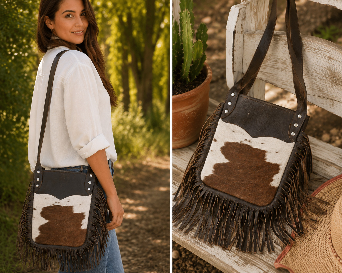 Leather Fringe Bag Western Boho Crossbody Shoulder Purse Cowgirl Tassel Ladies