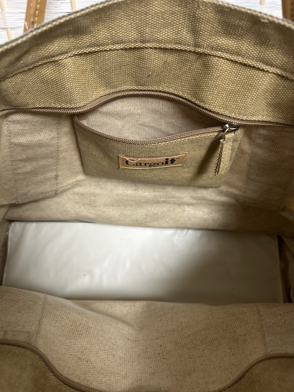 Cargoit Tote/Large Purse Khaki & Gray Adjustable/Removable Strap