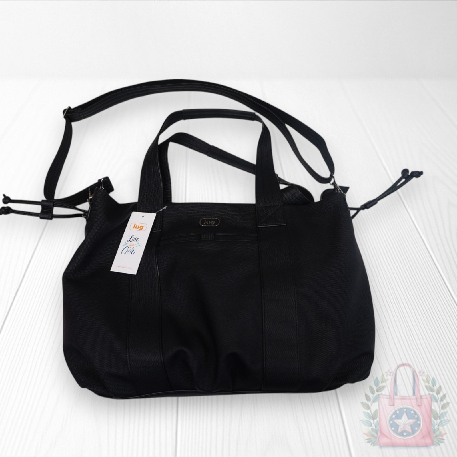 NEW ❤️ Lug Piper Black Matte Luxe VL Hobo Tote Bag