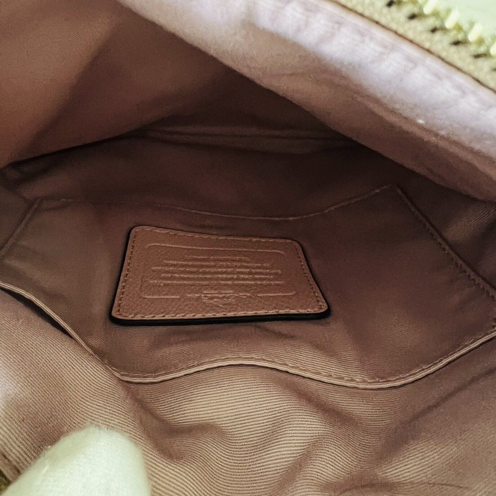 COACH Light Khaki Petal Signature Canvas Messenger Crossbody Bag