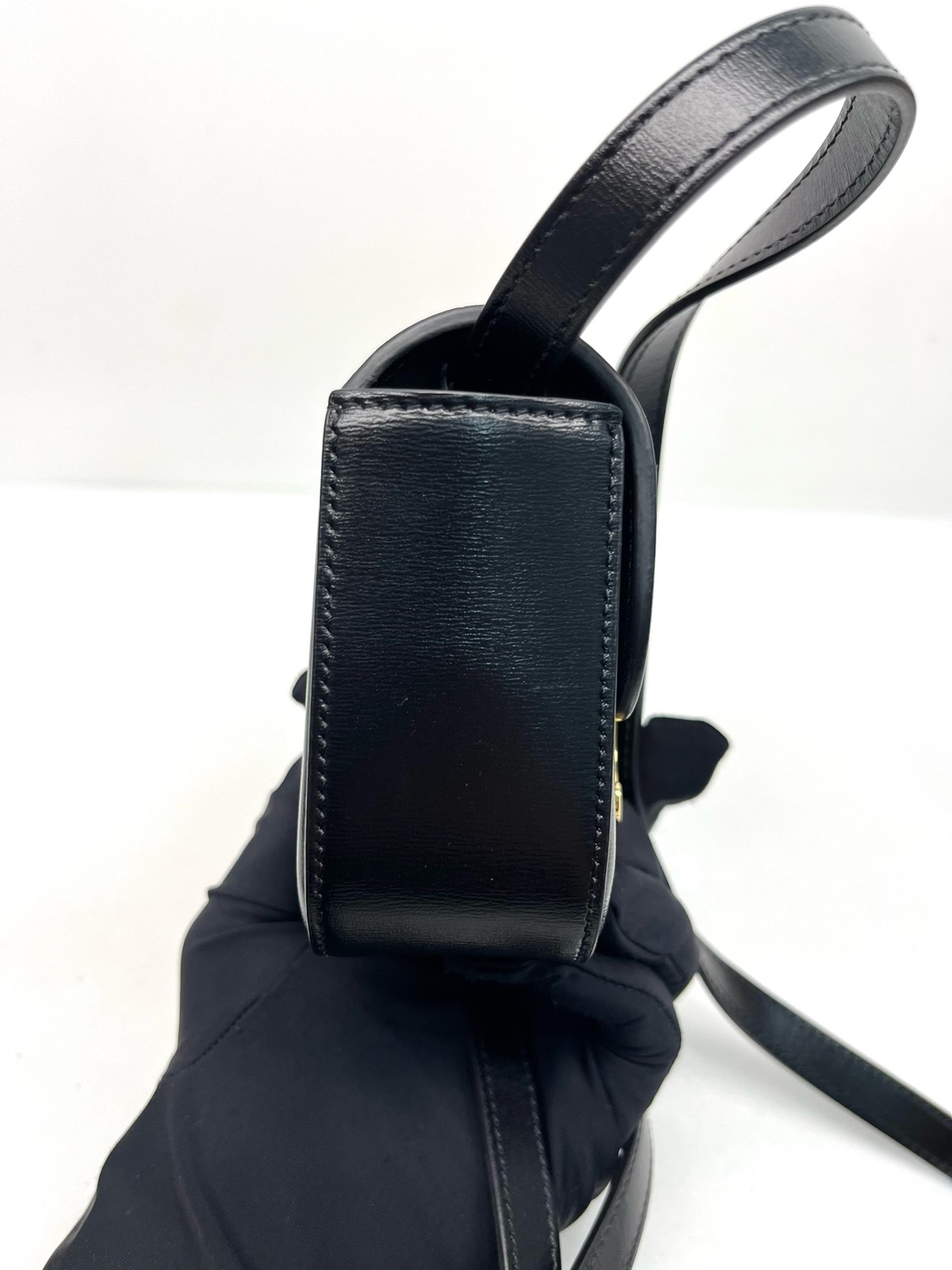 Celine Triomphe Mini Black Smooth Calfskin Crossbody Shoulder Bag US Ship