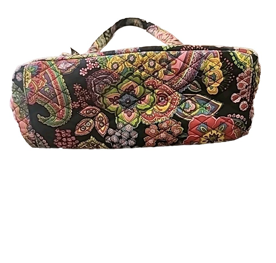Vera Bradley Symphony in Hue Stephanie Tote Purse Bag Front Side Pockets Zipper