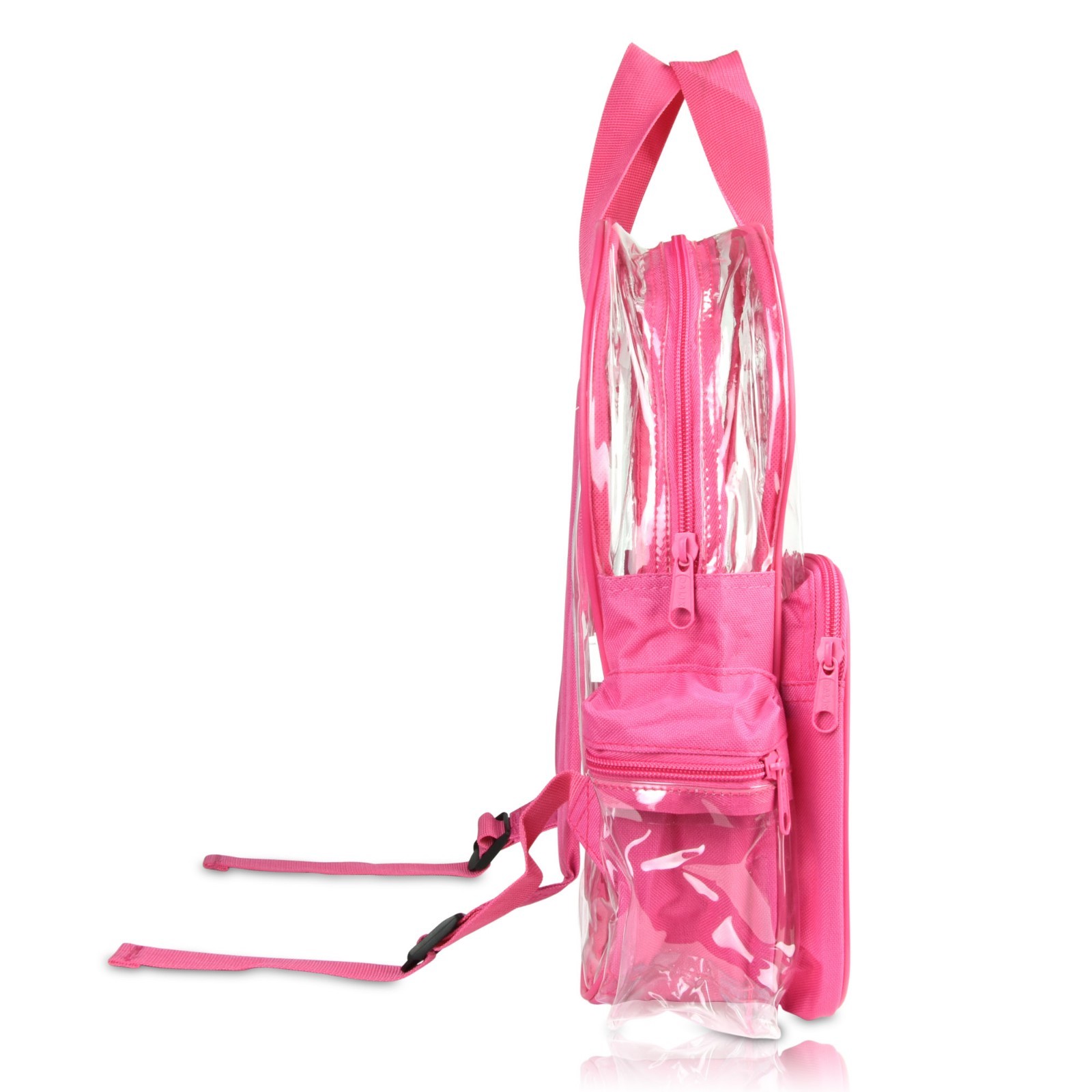 DALIX Clear Backpack School Pack See Through Bag in Hot Pink FREE SHIPPING