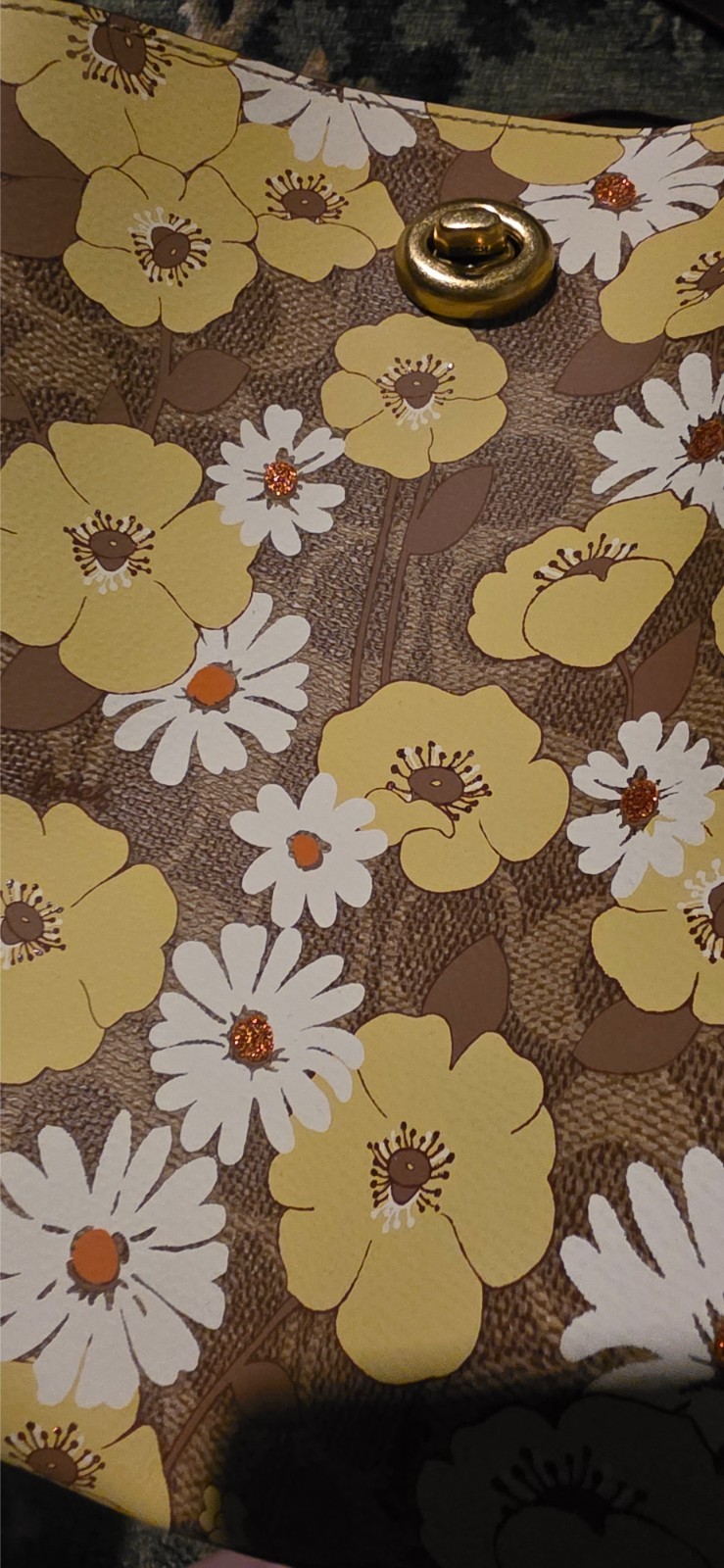 Coach floral pattern handbag (glitter detail) w/ dust bag