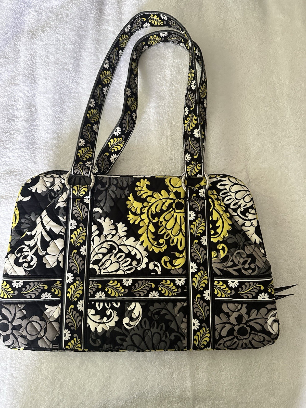 Vera Bradley Medium Tote Black Baroque Pattern -New