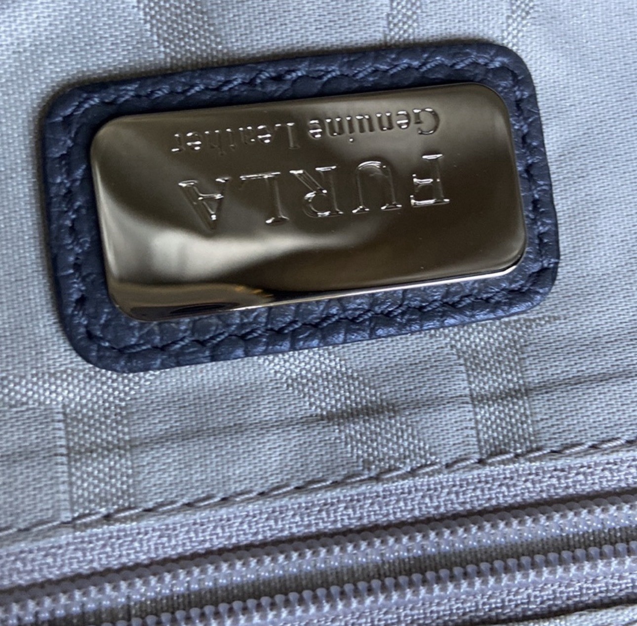 Furla Julia chain leather tote bag inside pocket