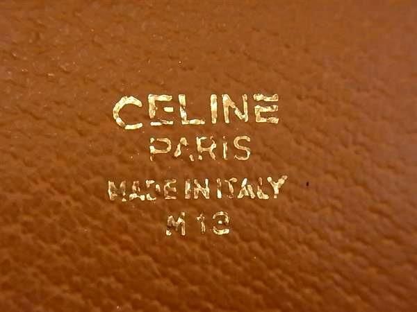 CELINE M12 Macadam Pattern Clutch Bag Brown PVC Leather Unisex Authentic