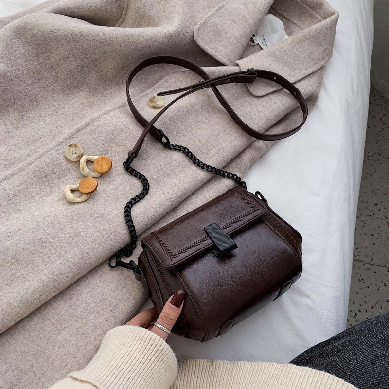 Women’s Korean Style Crossbody Shoulder Bag | Mini PU Leather Chain Purse
