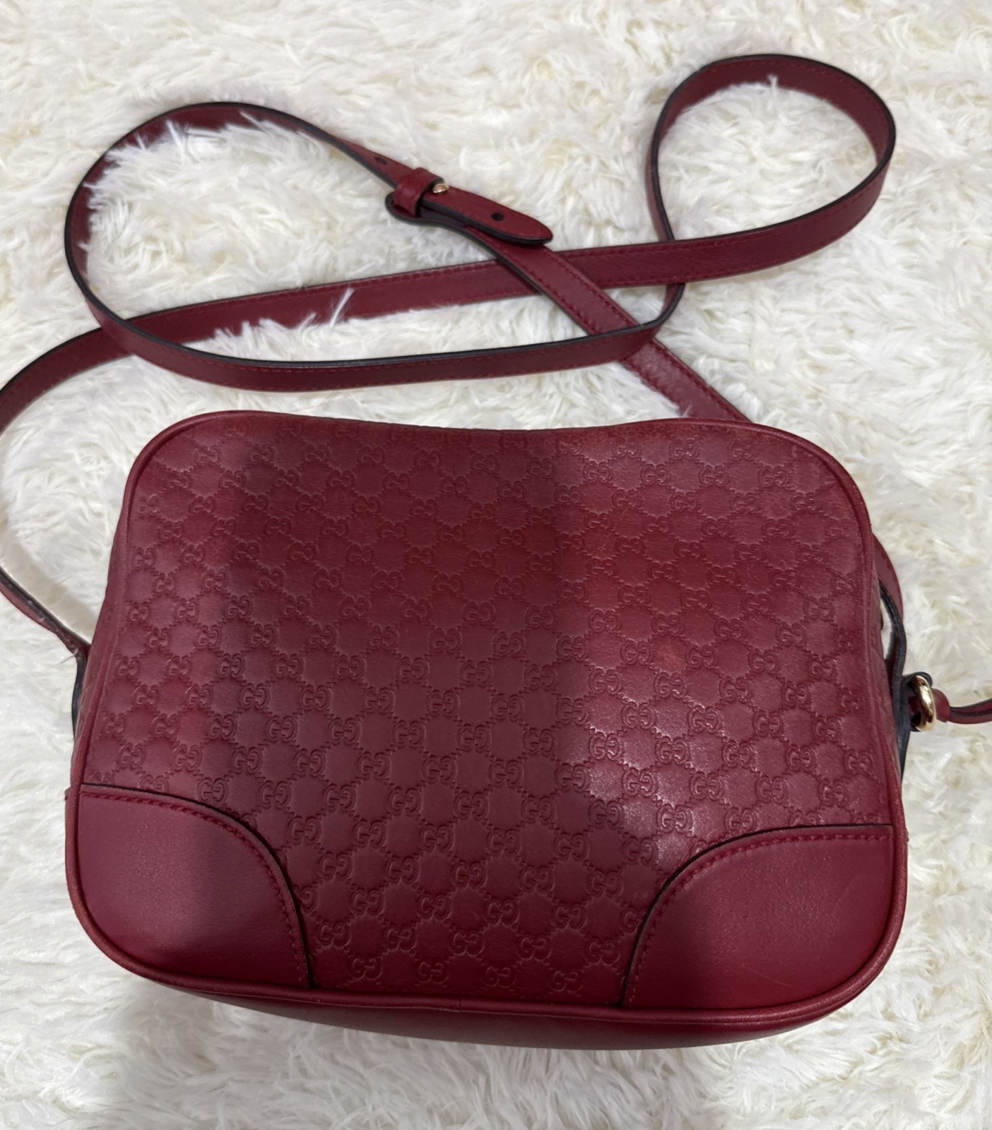 Gucci Microshima GG Red Unisex Crossbody Bag 16x21x6cm
