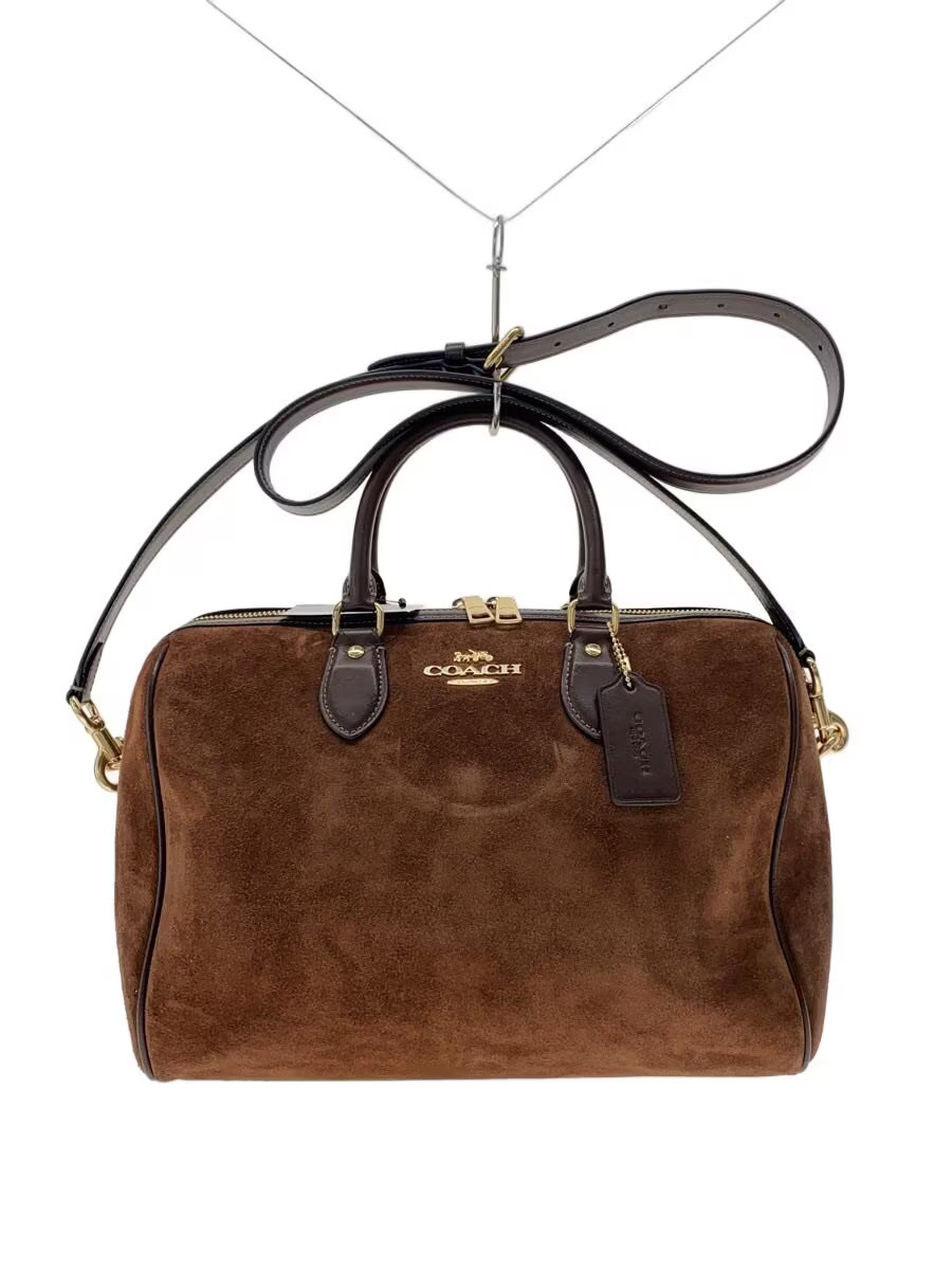 COACH Handbag Suede Brown Solid Color F2522-CCC79