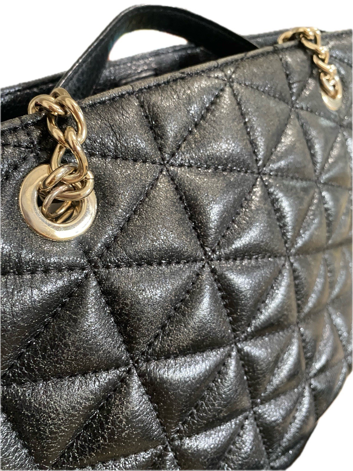 kate spade new york Black Quilted Satchel Top Handle, Gold Hardware, Detachable